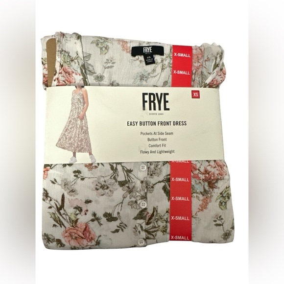 Frye Ladies Button Front Midi Dress Folk Garden Print NWT - Picture 1 of 9